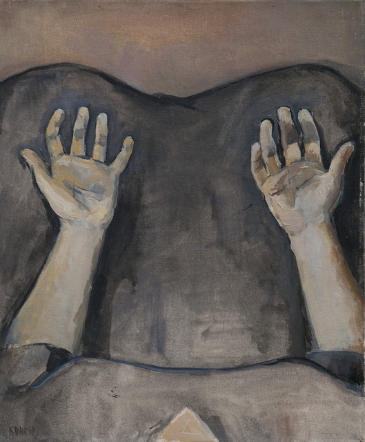 A Painting Of Hands On A Lap By Linda Kohen