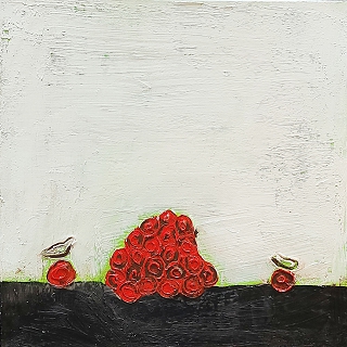 Birds On Red Circle Clusters, Studies #10