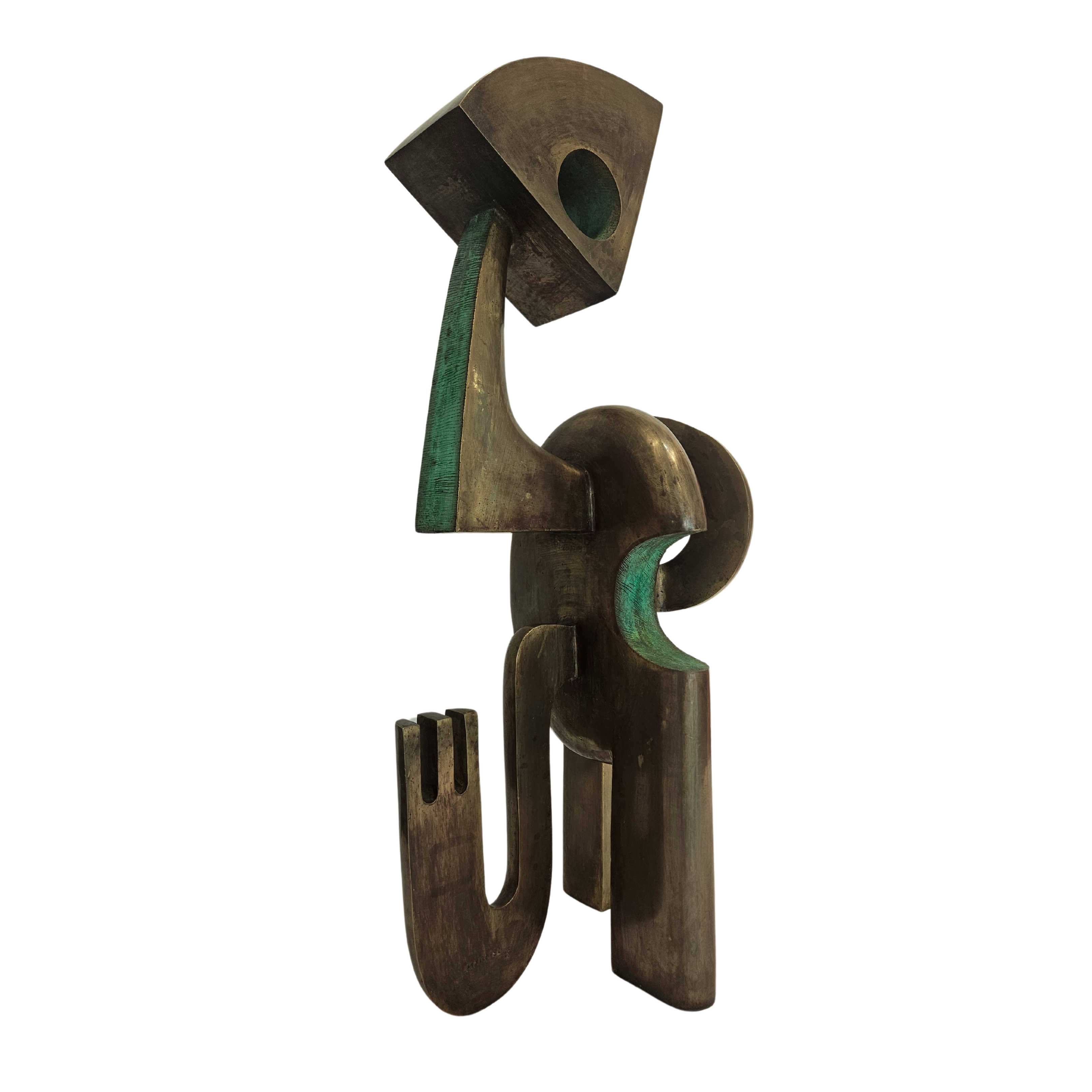 A Sculpture Of A Man With A Green Face