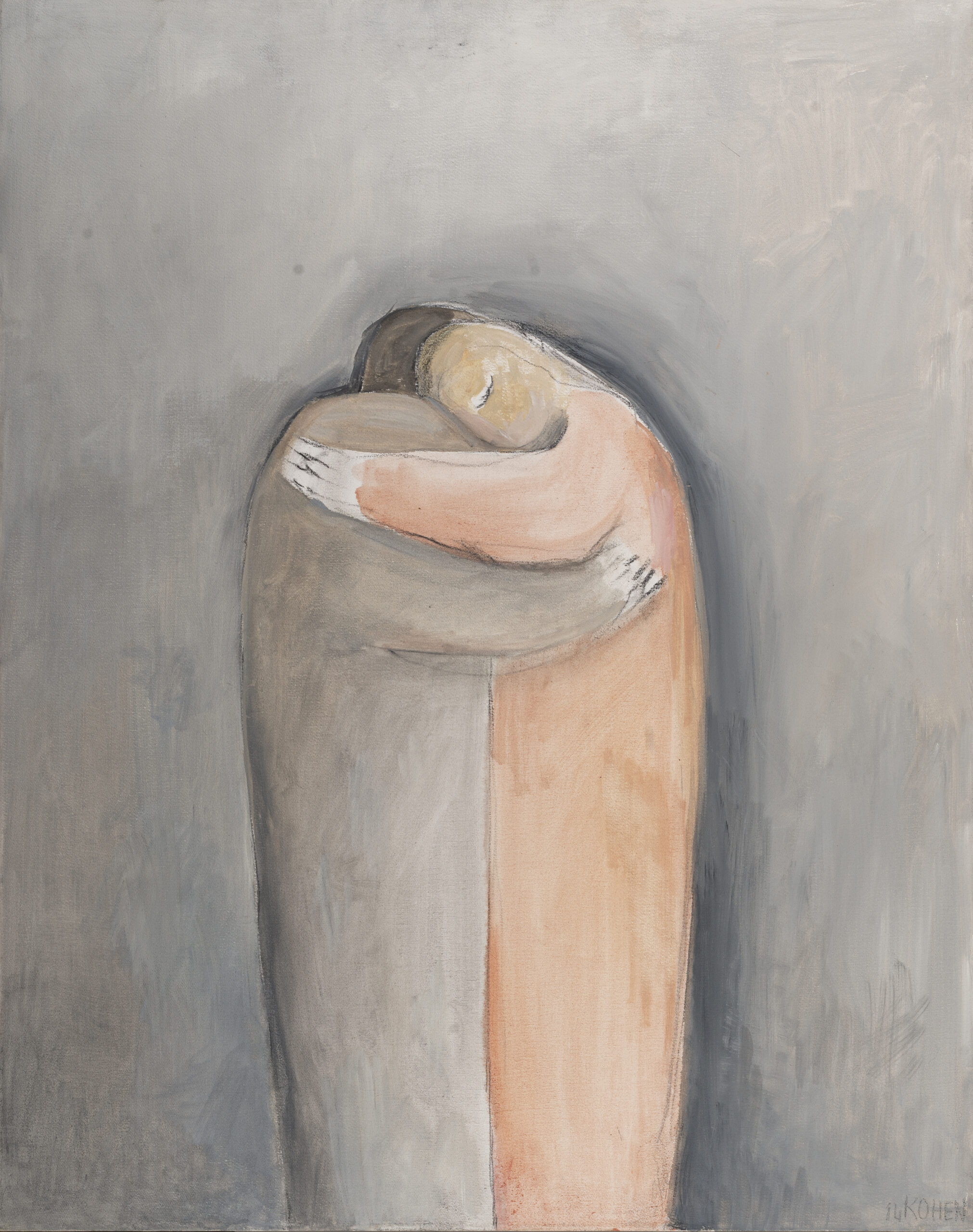 A Painting Of Two People Embracing By Artist Linda Kohen