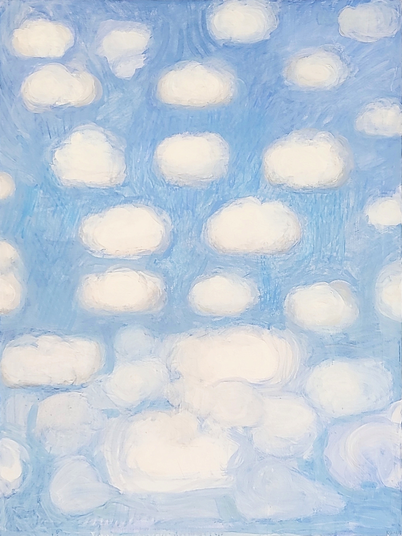 A Painting Of Fluffy Clouds By Linda Kohen