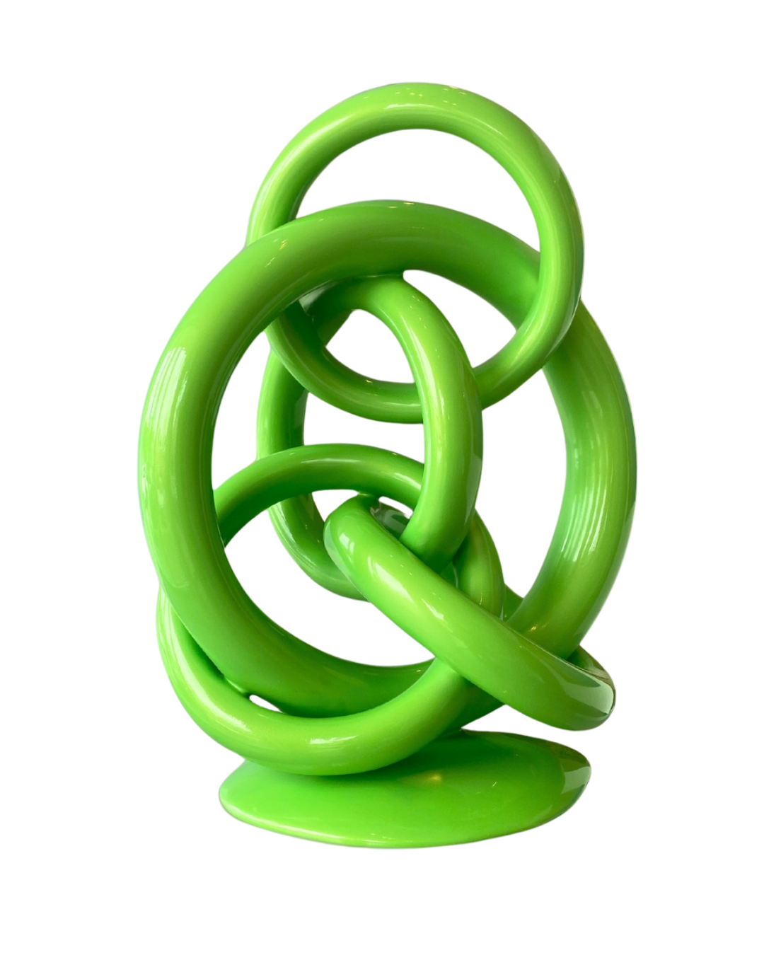A Green Sculpture Of Rings By Ilse Ortiz De Manzanarez